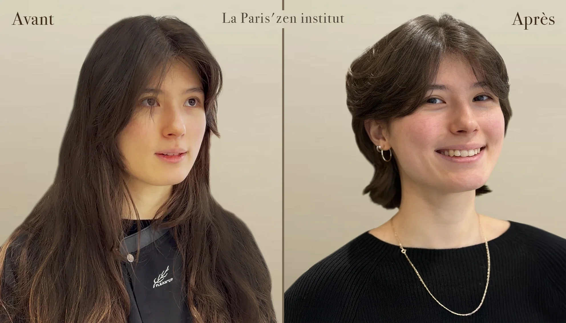 coupe femme transformation avant après réalisée par coiffeur visagiste à Paris changement de look cheveux moderne