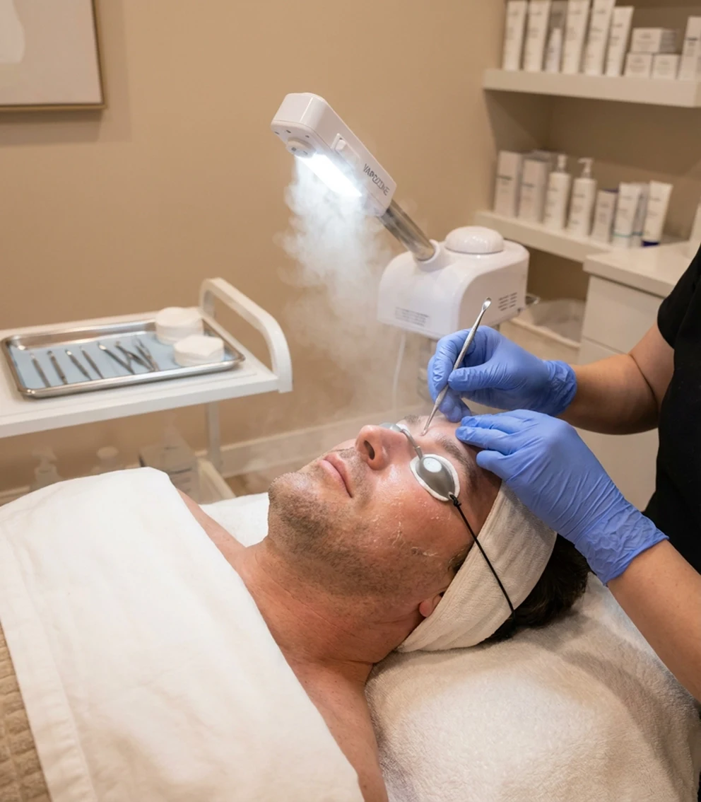 Résultat nettoyage de peau extraction comédons institut Paris 14